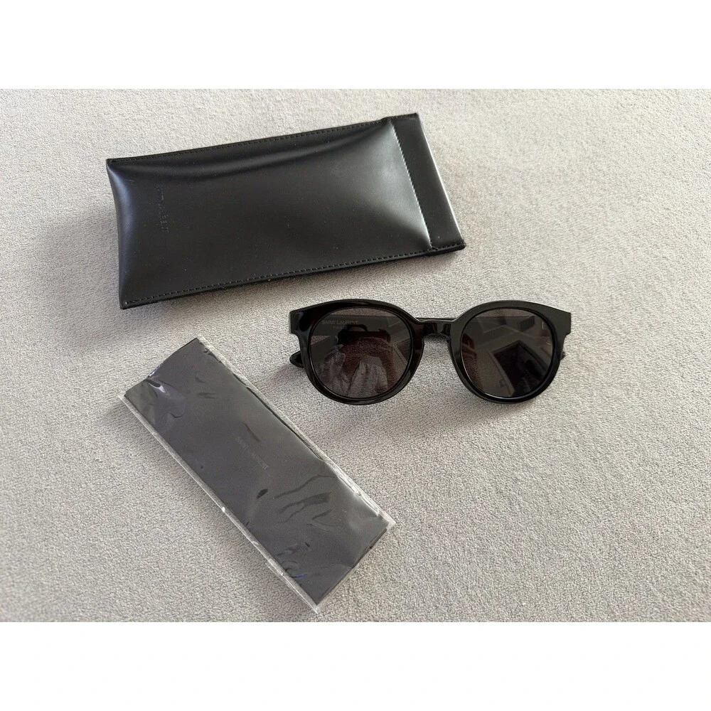 SAINT LAURENT SL M15 005 5124-145 Black Women's Sunglasses Logo Gold